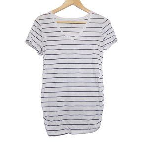 Isabel Maternity Black and White Striped Shirt, M